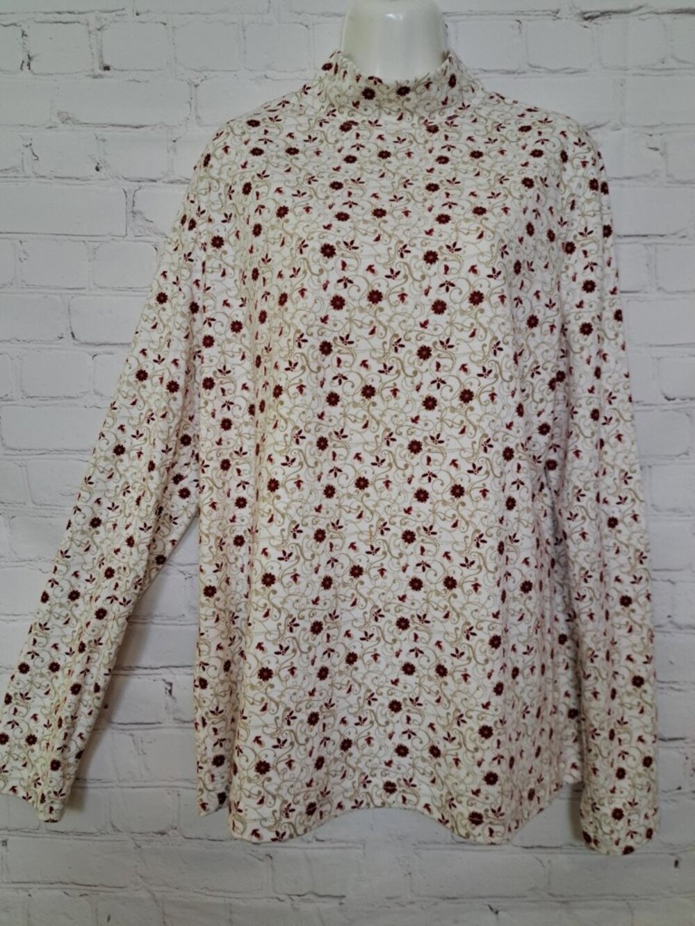 Croft & Barrow Cotton Floral Print Top Size Large